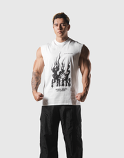 Fire Panther Graphic Vintage Tanktop - White