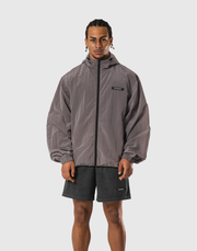 Stretch Nylon Patch Hoodie Jacket - D.Grey