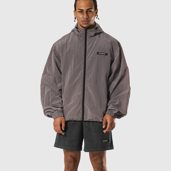 Stretch Nylon Wappen Hoodie Jacket - D.Grey – LÝFT