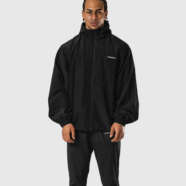 Stretch Nylon Wappen Hoodie Jacket - Black – LÝFT