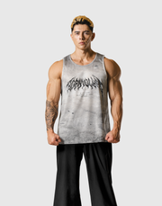 Death Metal Logo Vintage Mesh Tanktop - Ivory