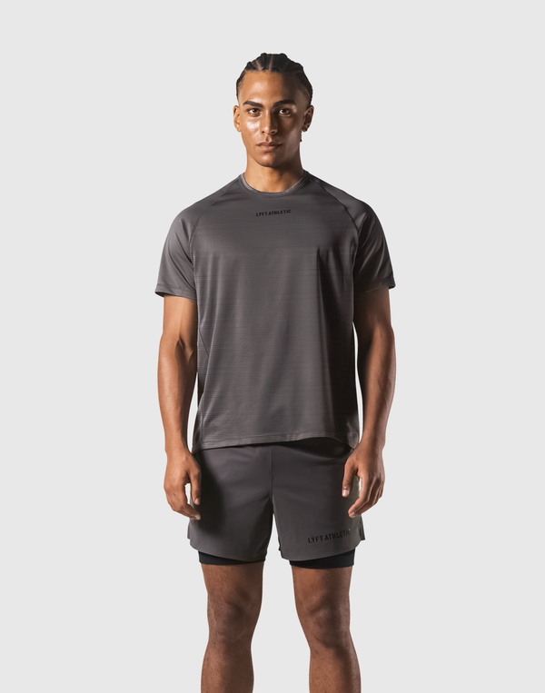 LÝFT Athletic Logo Stretch T-Shirt - D.Grey