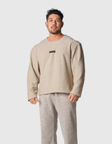 Thermal Loose Wappen Long T-Shirt - Beige