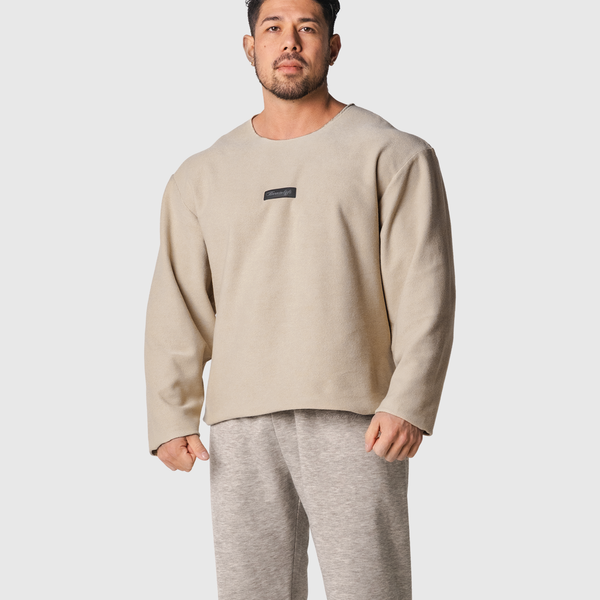 Thermal Loose Wappen Long T-Shirt - Beige – LÝFT