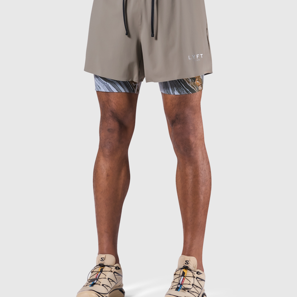 Layered Stretch Nylon Shorts - Beige – LÝFT