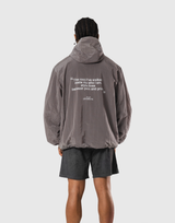 Stretch Nylon Wappen Hoodie Jacket - D.Grey