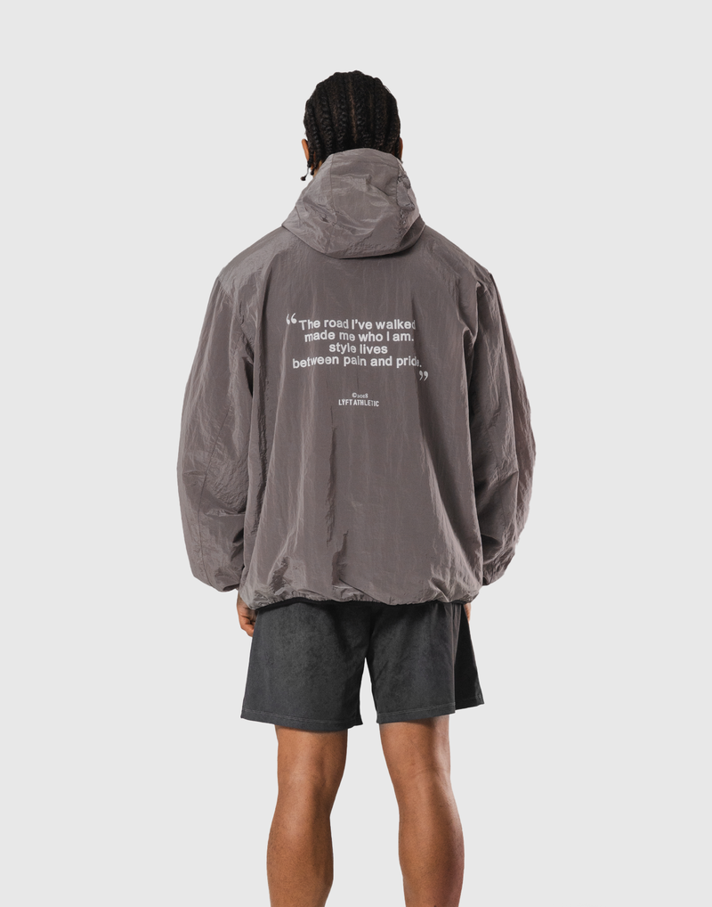 Stretch Nylon Wappen Hoodie Jacket - D.Grey – LÝFT