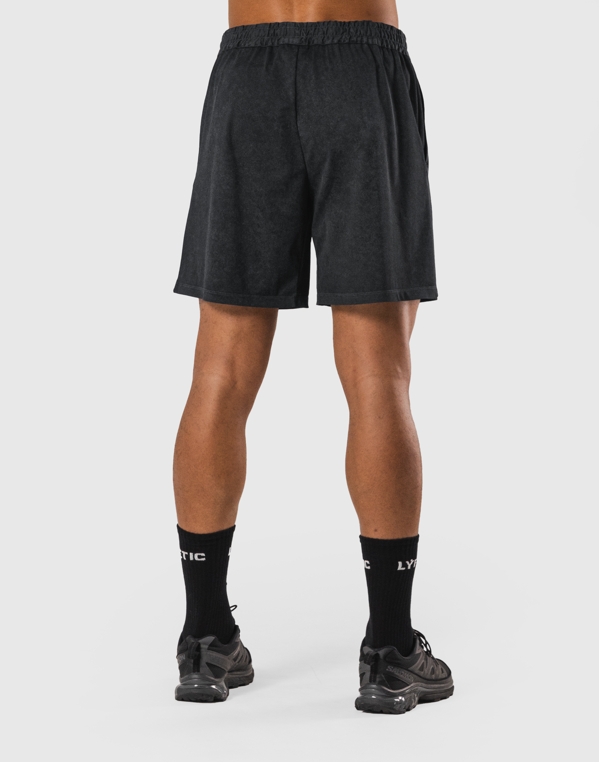 Stretch Nylon Emblem Vintage Shorts - Black