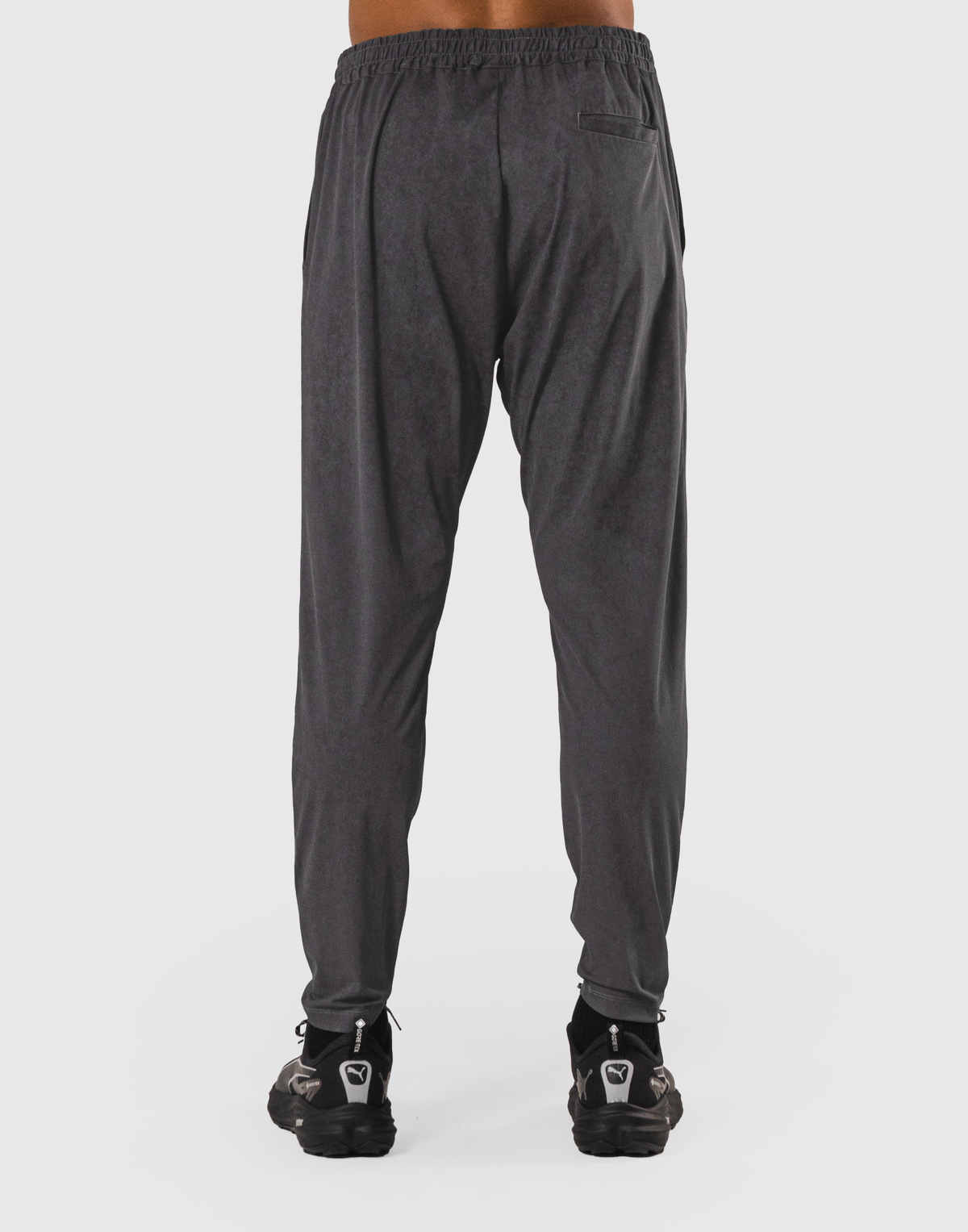 Stretch Nylon Emblem Vintage Long Pants - D.Grey
