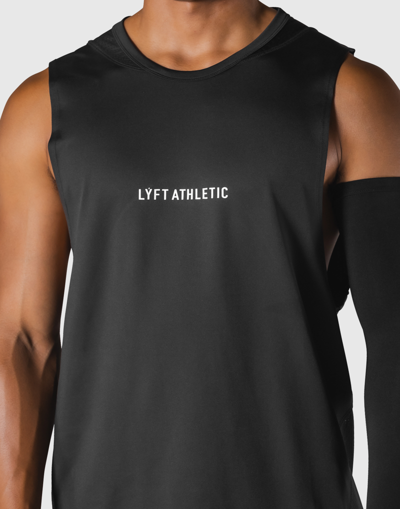 Multi Pattern Back Mesh Loose Tanktop - Black – LÝFT