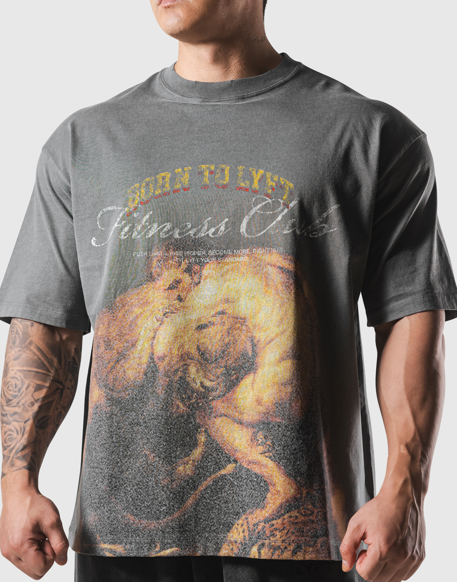 Herculean Graphic Vintage Big T-Shirt - D.Grey – LÝFT
