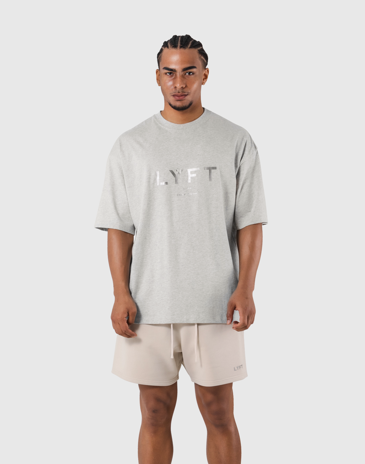 LÝFT Logo Big T-Shirt V.2 - Mix Beige