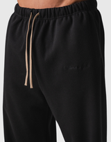 Wool Like Wide Long Pants - Black