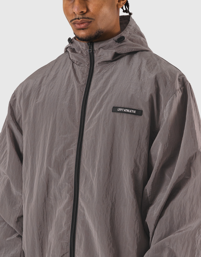 Stretch Nylon Wappen Hoodie Jacket - D.Grey – LÝFT