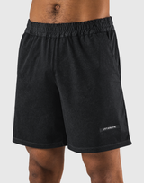 Stretch Nylon Wappen Vintage Shorts - Black
