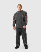 Fire Ý Graphic Long Sleeve T-Shirt - Black