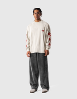 Fire Ý Graphic Long Sleeve T-Shirt - Ivory