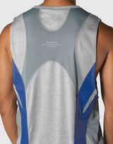 Multi Pattern Back Mesh Loose Tank Top - Grey