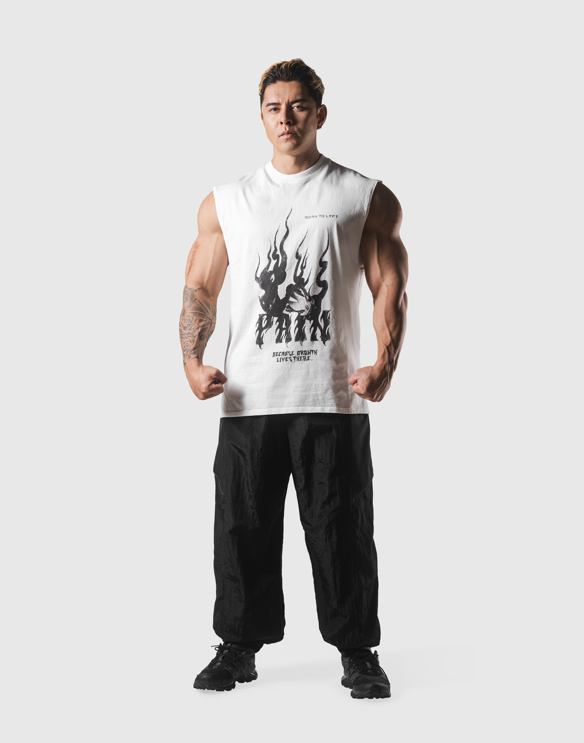 Fire Panther Graphic Vintage Tanktop - White