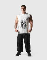 Fire Panther Graphic Vintage Tanktop - White