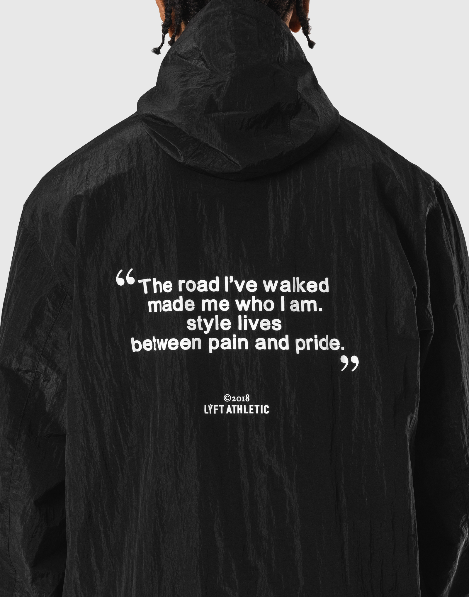 Stretch Nylon Wappen Hoodie Jacket - Black – LÝFT
