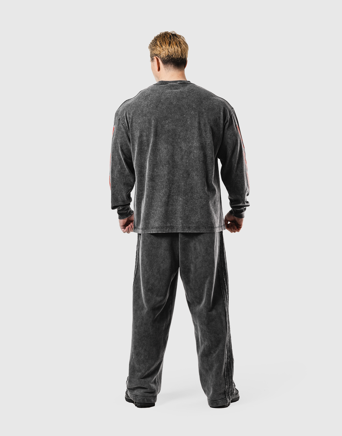 Fire Y Graphic Long Sleeve T-Shirt - Black
