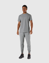 Back Mesh Stretch Slim T-Shirt - Grey
