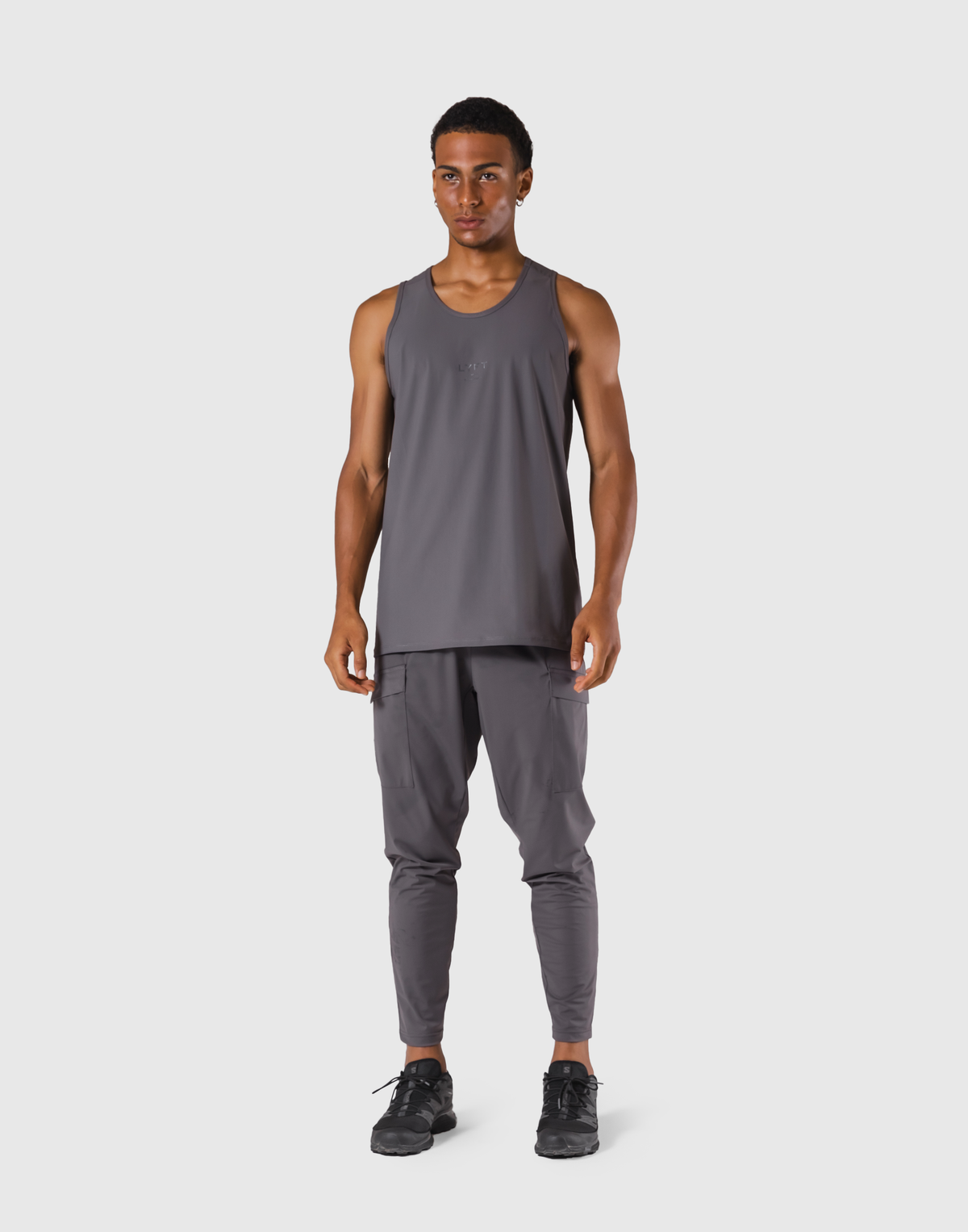 Back Mesh Stretch Standard Tanktop - D.Grey