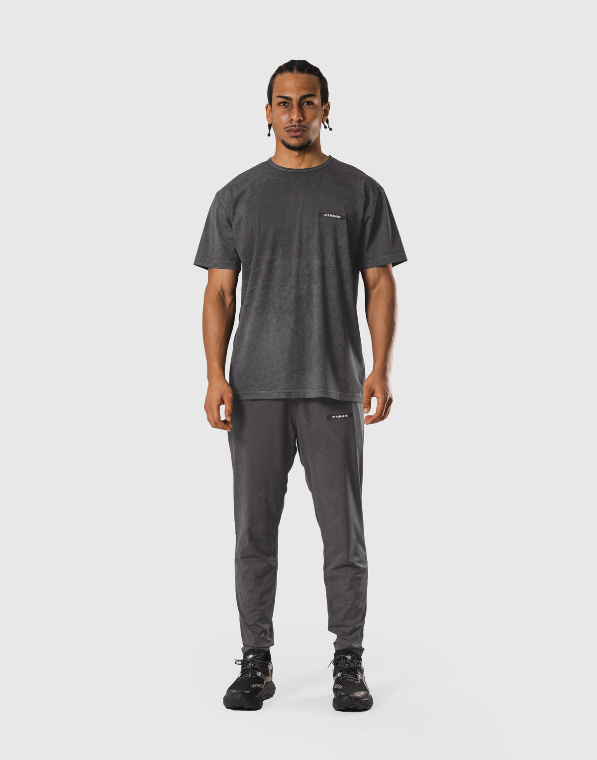 Stretch Nylon Emblem Vintage T-Shirt - D.Grey