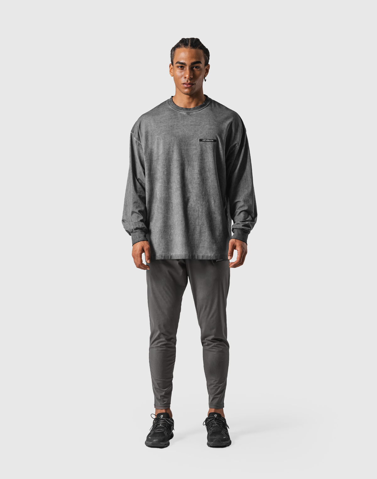 Extend Cotton Long Sleeve T-Shirt - Dark Gray