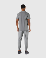 Back Mesh Stretch Slim T-Shirt - Grey