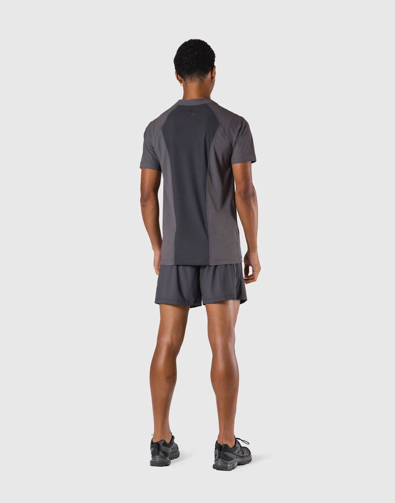 Back Mesh Stretch Slim T-Shirt - D.Grey – LÝFT