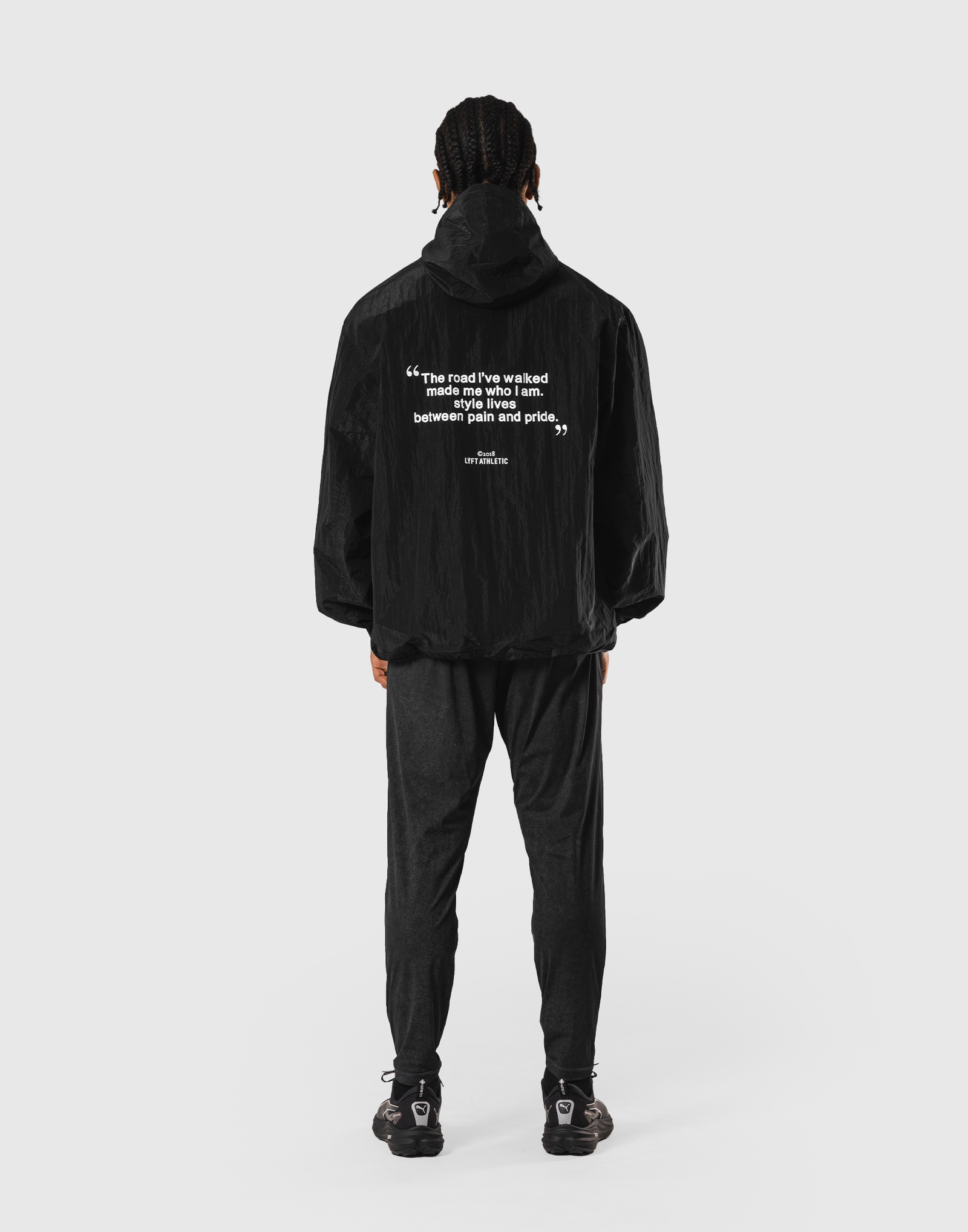 Stretch Nylon Wappen Hoodie Jacket - Black – LÝFT