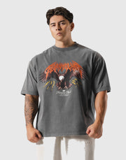 Eagle Graphic Vintage Big T-Shirt - D.Grey