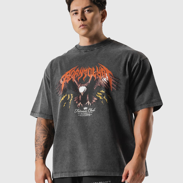 Eagle Graphic Vintage Big T-Shirt - Black – LÝFT