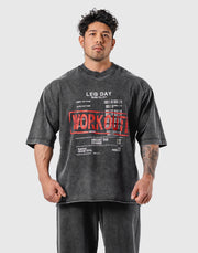 Leg Day Vintage Extra Big T-Shirt - Black
