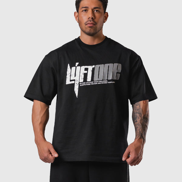 LÝFT ONE Graphic Big T-Shirt - Black