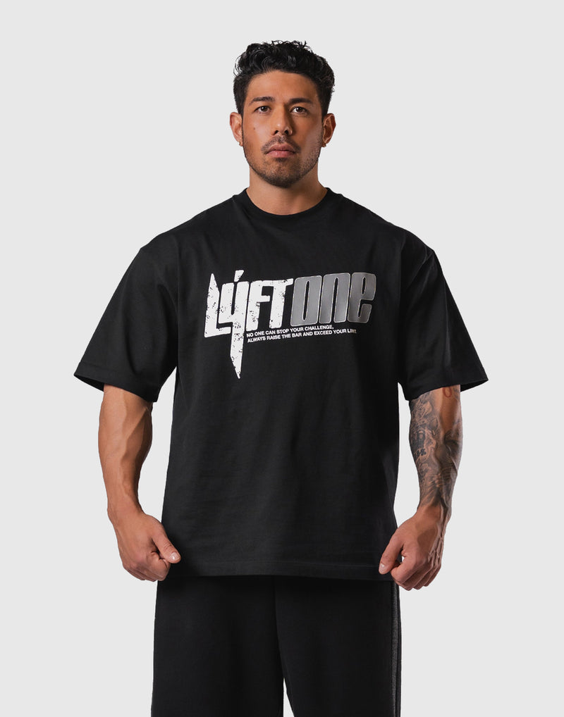 LÝFT ONE Graphic Big T-Shirt - Black