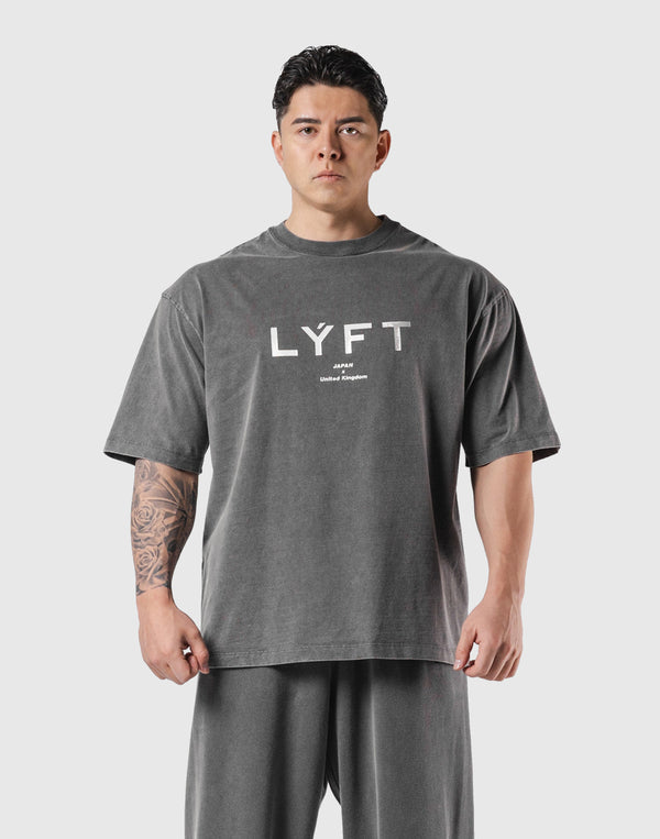 LÝFT Vintage Logo Big T-Shirt - D.Grey