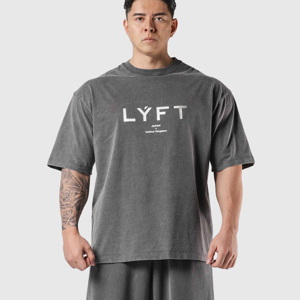LÝFT Vintage Logo Big T-Shirt - D.Grey