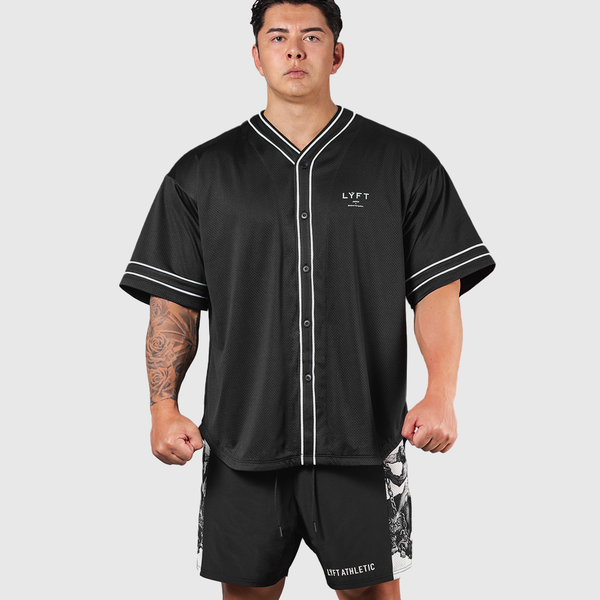 lyft ベースボールシャツ　黒　XL LÝFT Mesh Baseball Shirt - Black