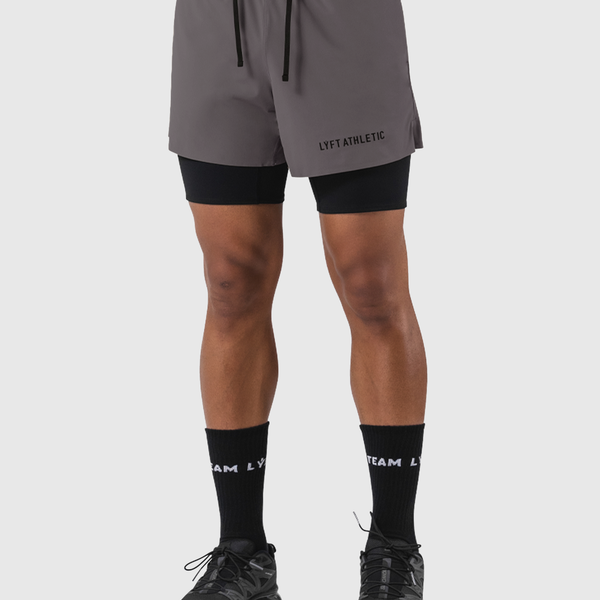 Layered Stretch Shorts - D.Grey – LÝFT