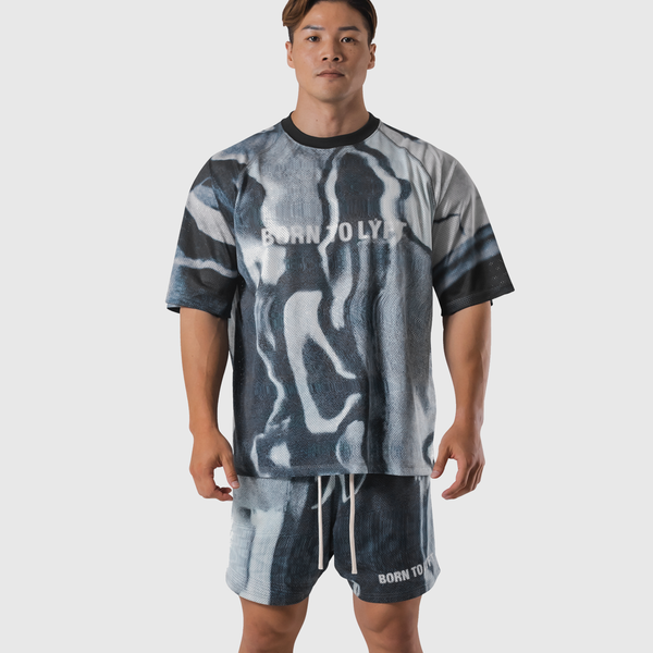 トップス LYFT BTL GRAPHIC MESH TANKTOP SHORTS BTL Graphic Mesh T-Shirt - Black – LÝFT