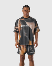 BTL Graphic Mesh T-Shirt - Brown
