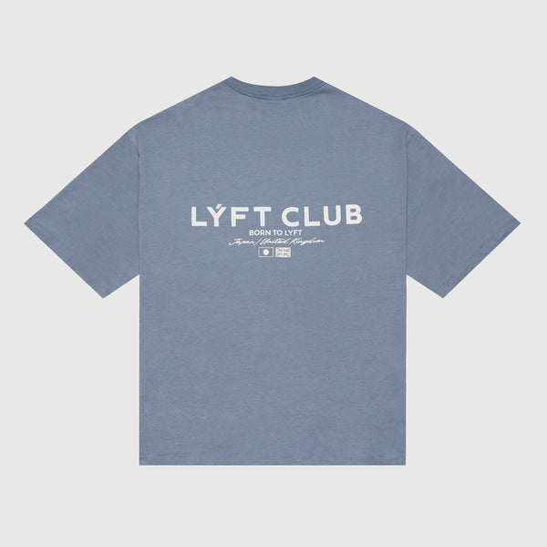LÝFT CLUB Logo Big T-Shirt - L.Blue