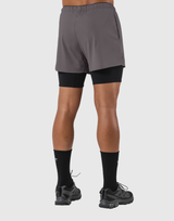 Layered Stretch Shorts - D.Grey