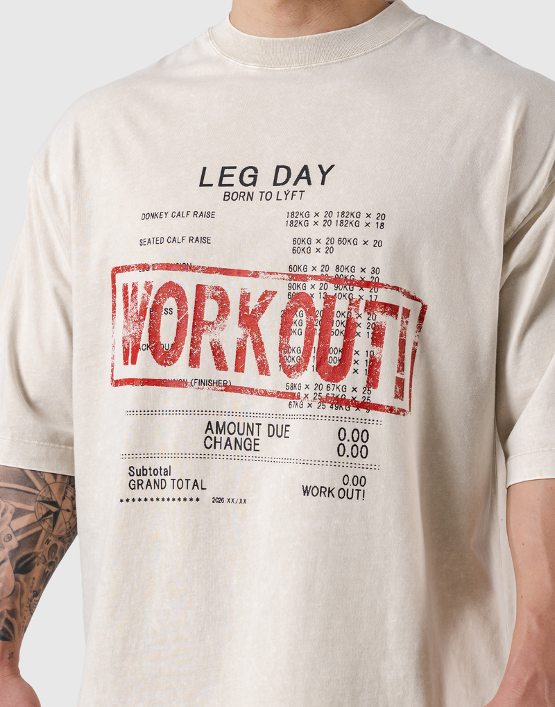 Leg Day Vintage Extra Big T-Shirt - Ivory – LÝFT