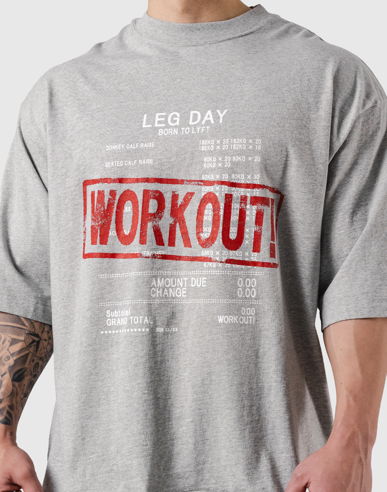 Leg Day Vintage Extra Big T-Shirt - Grey – LÝFT