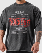 Leg Day Vintage Extra Big T-Shirt - Black