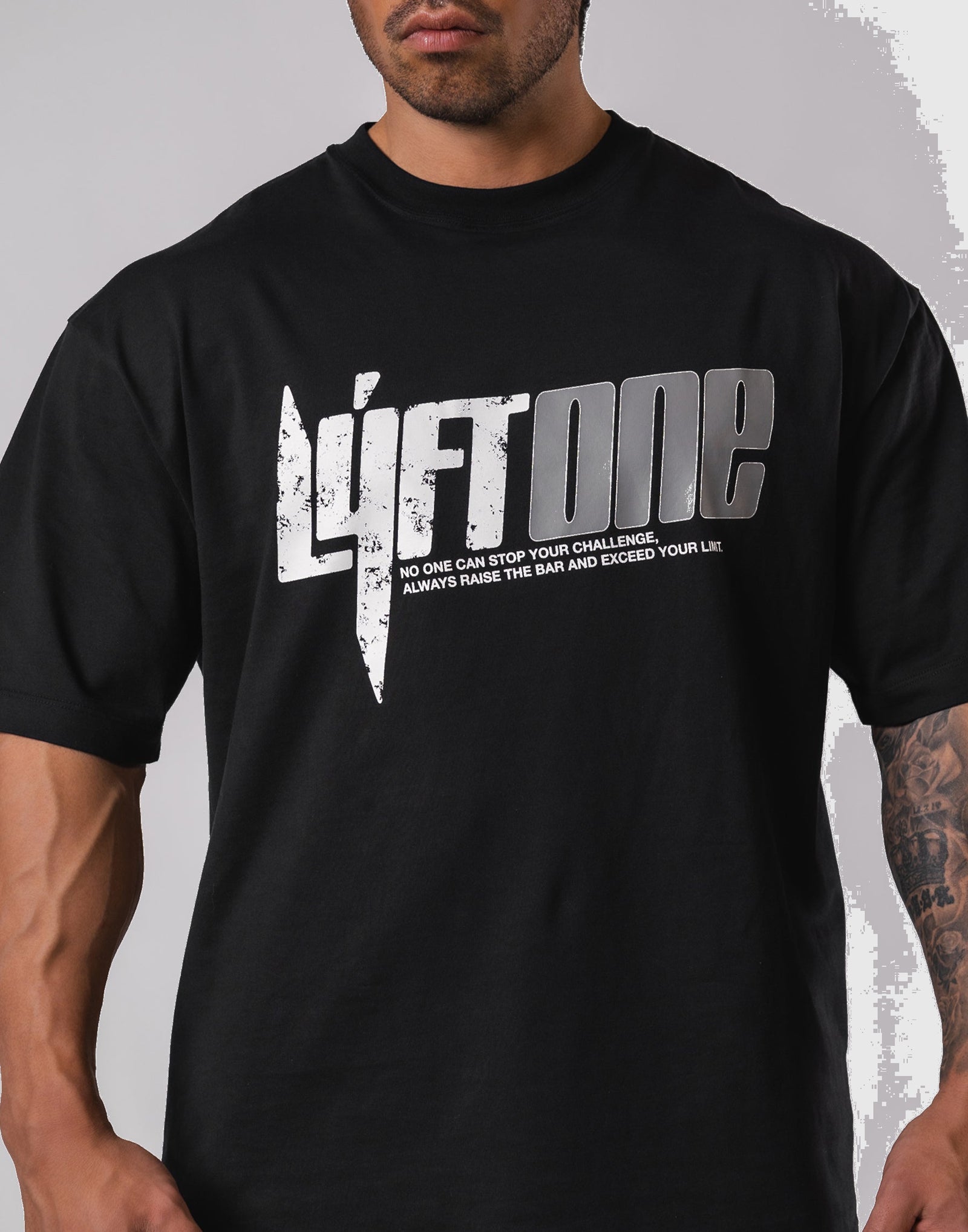 LÝFT ONE Graphic Big T-Shirt - Black